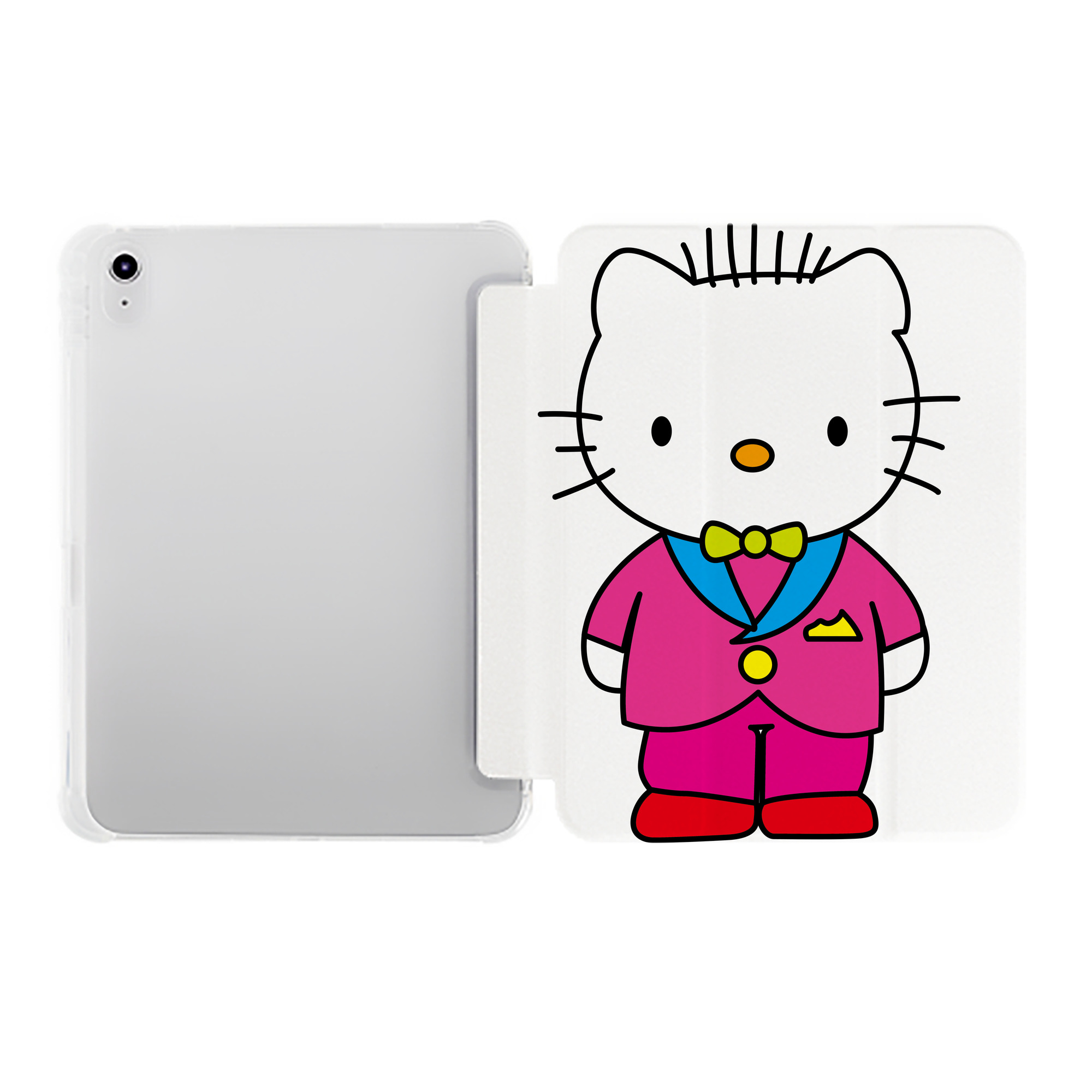 （画像用） Hello Kitty ハローキティ IPad ケース ペン収納付き 三つ折りスタンド PUレザー×シリコン 対応機種9.5/10.5/10.9インチ